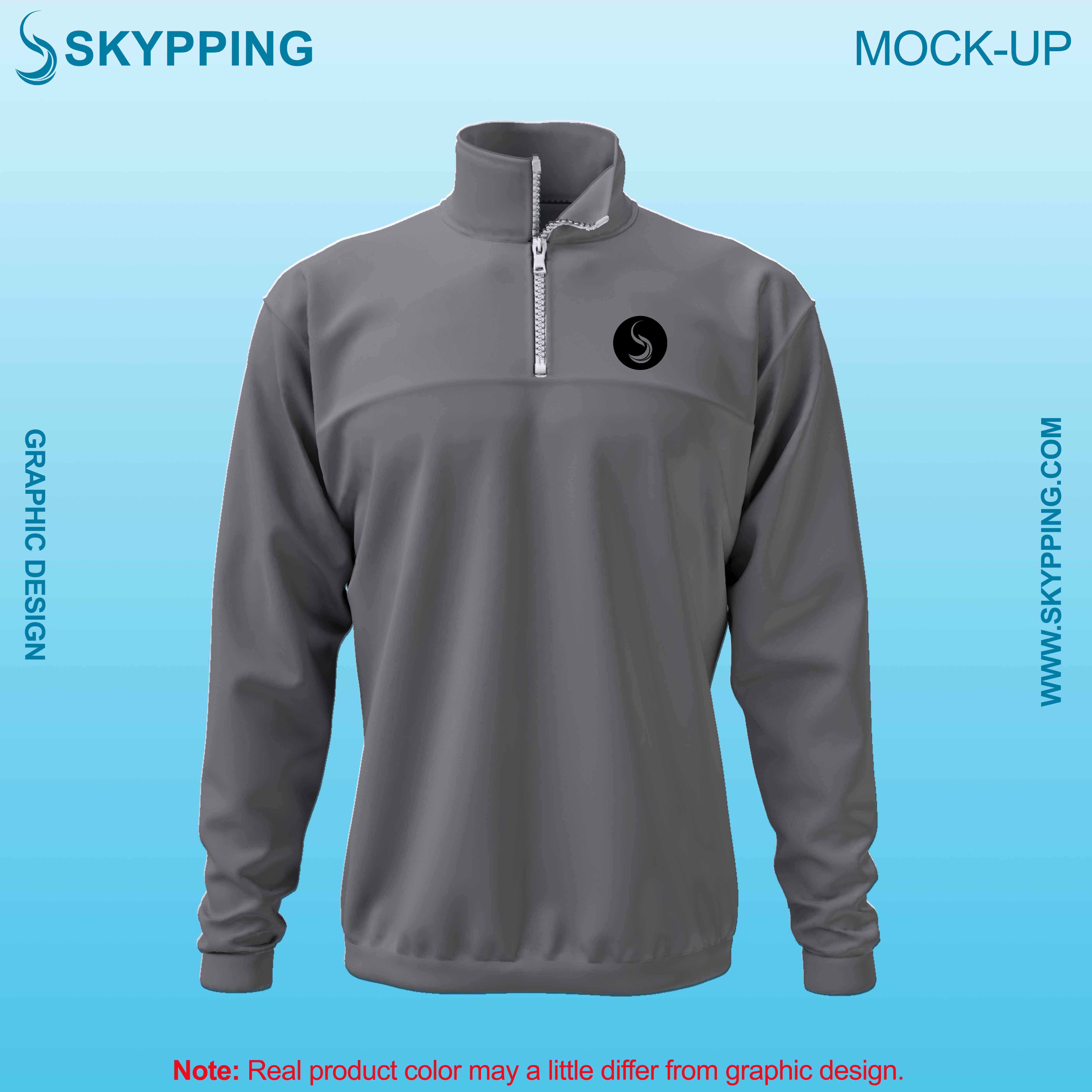 Toddle neck set-in style sleeve with quarter zip sweatshirt for men